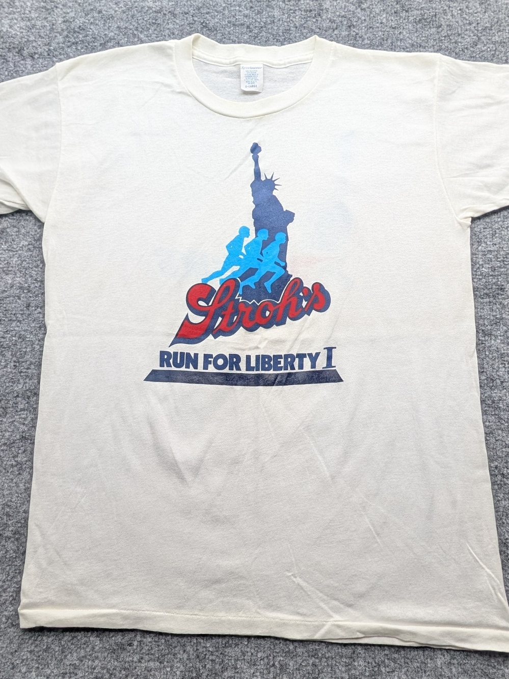 Stroh's Beer Run For Liberty New York T-shirt Men's XL 1980s Vintage
